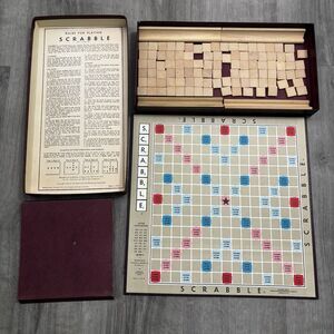 1948-1953 Vintage SCRABBLE Board Game Selchow & Righter Complete 100 Wood Tiles